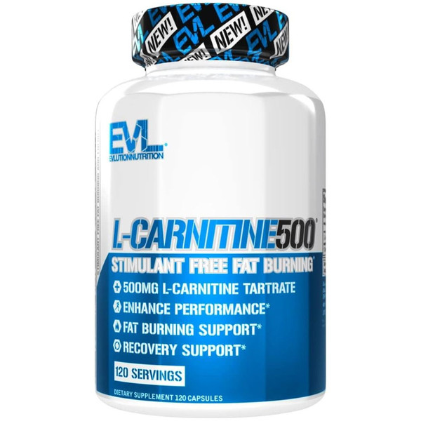 EVLution Nutrition, L-CARNITINE 500, Stimulant Free Fat Burning, 120 Capsules