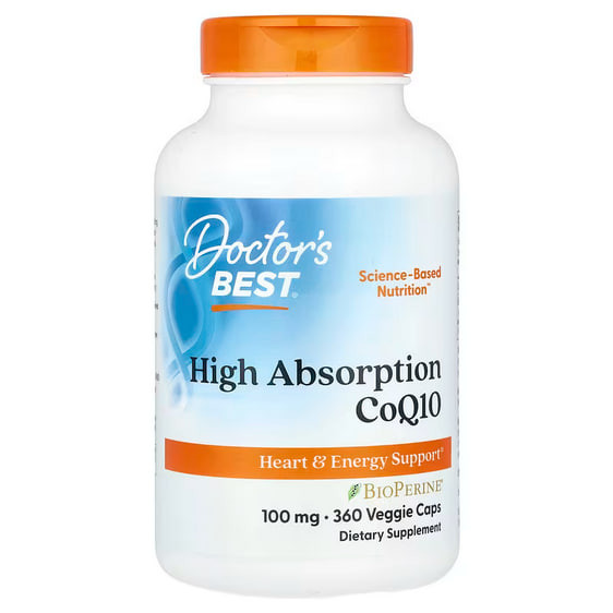 DOCTOR’S BEST High Absorption CoQ10 with BioPerine, 100 mg, 360 Veggie Caps