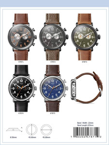 45MM Milano Expressions Vegan Leather Strap Watch - 4787