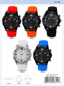 48MM Milano Expressions Rubber Band Sports Watch - 4881