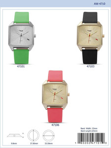 37MM Milano Expressions Vegan Leather Strap Watch with Square Case - 4710