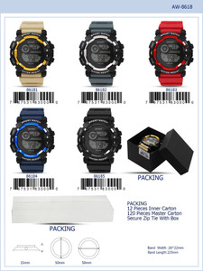 12 PC Assorted Digital Watches (8618)