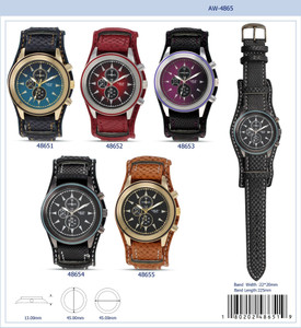 4865 - Vegan Leather Biker Band Watch