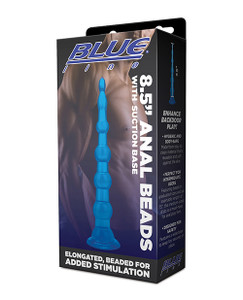 Blue Line C & B 8.5" Anal Beads W/suction Base - Jelly Blue Blue Line C & B 8.5" Anal Beads W/suction Base - Jelly Blue