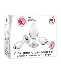 Adam & Eve Pink Gem Glass Plug Set Adam & Eve Pink Gem Glass Plug Set