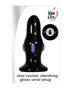 Adam & Eve Rear Rocker Vibrating Glass Anal Plug - Black Adam & Eve Rear Rocker Vibrating Glass Anal Plug - Black