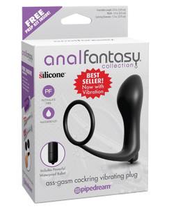 Anal Fantasy Collection Ass Gasm Vibrating Plug W/cockring Anal Fantasy Collection Ass Gasm Vibrating Plug W/cockring