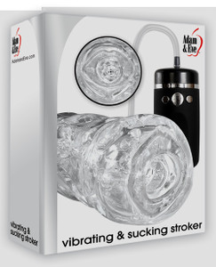 Adam & Eves Vibrating & Sucking Stroker - Clear Adam & Eves Vibrating & Sucking Stroker - Clear
