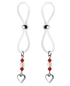 Bijoux De Nip Nipple Halos Heart Charm - Red/clear Bijoux De Nip Nipple Halos Heart Charm - Red/clear