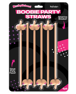 Booby Straws - Flesh Pack Of 6 Booby Straws - Flesh Pack Of 6