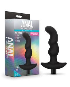 Blush Anal Adventures Platinum Silicone Vibrating Prostate Massager 03 - Black Blush Anal Adventures Platinum Silicone Vibrating Prostate Massager 03 - Black