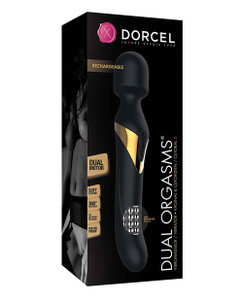 'dorcel Dual Orgasms Wand - Black/gold 'dorcel Dual Orgasms Wand - Black/gold
