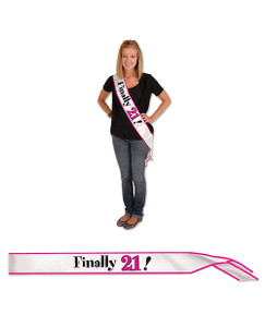 'finally 21! Satin Sash
