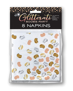 Glitterati Boobie Party Napkins - Pack Of 8 Glitterati Boobie Party Napkins - Pack Of 8