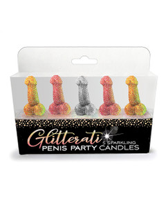 Glitterati Penis Party Candle - Pack Of 5 Glitterati Penis Party Candle - Pack Of 5