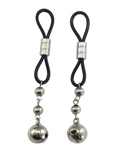 Bijoux De Nip Nipple Halos W/silver Bells - Black Bijoux De Nip Nipple Halos W/silver Bells - Black