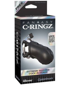 Fantasy C-ringz Extreme Silicone Cock Blocker - Black Fantasy C-ringz Extreme Silicone Cock Blocker - Black