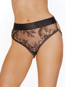'black Label Mesh Lace & Rose Gold Metal Chain Panty Black O/s 'black Label Mesh Lace & Rose Gold Metal Chain Panty Black O/s