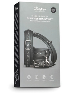 Easy Toys Thigh & Wrist Cuff Set - Black Easy Toys Thigh & Wrist Cuff Set - Black