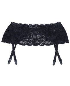 'stretch Lace Garter Belt W/adjustable Garters Black O/s 'stretch Lace Garter Belt W/adjustable Garters Black O/s