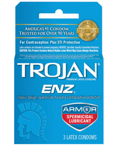 'trojan Enz Spermicidal Lubricated Condoms - Box Of 3 'trojan Enz Spermicidal Lubricated Condoms - Box Of 3