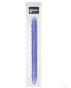 17" Slim Jim Duo Veined Super Slim Dong - Reflective Gel Purple 17" Slim Jim Duo Veined Super Slim Dong - Reflective Gel Purple