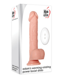 Adam & Eve Adam's Warming Rotating Power Boost Dildo - Light Adam & Eve Adam's Warming Rotating Power Boost Dildo - Light
