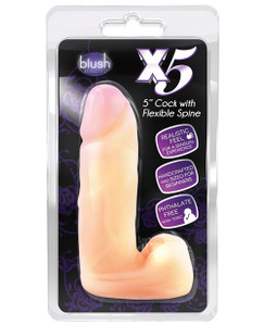 Blush X5 Plus 5" Cock W/flexible Spine Blush X5 Plus 5" Cock W/flexible Spine