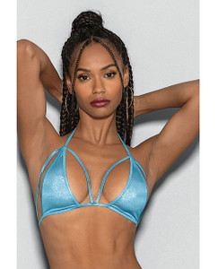 'blue Crystal Black Light Dancewear Tri Bra Blue O/s 'blue Crystal Black Light Dancewear Tri Bra Blue O/s