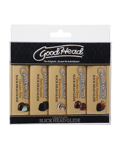 Goodhead Chocolate Slick Head Glide - Asst. Flavors Pack Of 5 Goodhead Chocolate Slick Head Glide - Asst. Flavors Pack Of 5