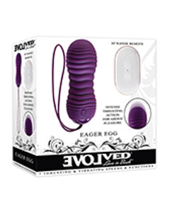 Evolved Eager Egg Vibrating & Thrusting Egg W/remote - Purple Evolved Eager Egg Vibrating & Thrusting Egg W/remote - Purple