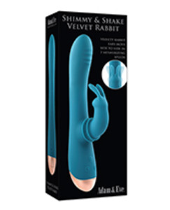 Adam & Eve Shimmy & Shake Velvet Rabbit - Teal