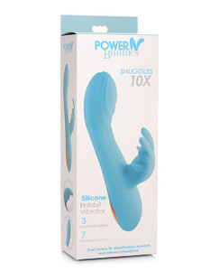 Curve Toys Power Bunnies Snuggles 10x Silicone Rabbit Vibrator - Blue Curve Toys Power Bunnies Snuggles 10x Silicone Rabbit Vibrator - Blue