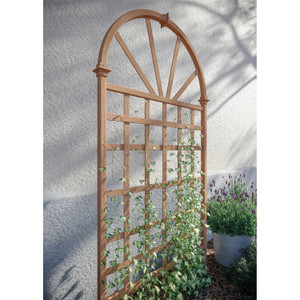 77-inch Outdoor Light Brown Vinyl Lattice Garden Trellis with Arched Top 77-inch Outdoor Light Brown Vinyl Lattice Garden Trellis with Arched Top
