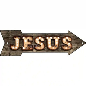 Jesus Dummy Decorative Bulb Letters Novelty Metal Arrow Sign