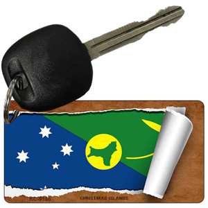 Christmas Island Flag Scroll Novelty Aluminum Key Chain KC-9156 3" x 1.5" Key Chain (KC)
