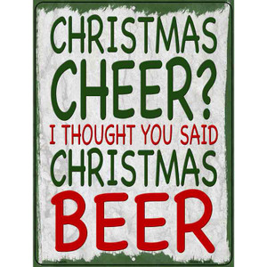 Christmas Beer Novelty Metal Parking Sign 9" x 12" Sign (P)