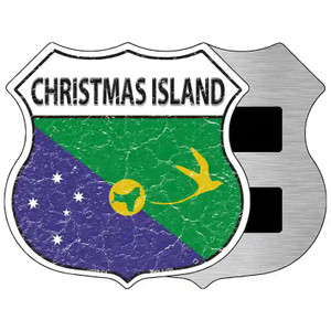 Christmas Island Flag Highway Shield Metal Sign 5" Magnet (HSM)