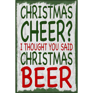 Christmas Beer Novelty Metal Parking Sign 12" x 18" Sign (LGP)