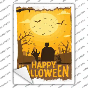 Happy Halloween Graveyard Novelty Rectangle Sticker Decal Large Happy Halloween Graveyard Novelty Rectangle Sticker Decal Large