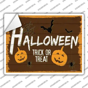 Halloween Trick or Treat Novelty Rectangle Sticker Decal Medium
