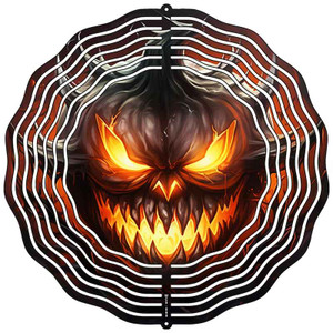 Halloween Dark Scary Pumpkin Novelty Metal Wind Spinner 10" Spinner Halloween Dark Scary Pumpkin Novelty Metal Wind Spinner 10" Spinner