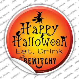Happy Halloween Novelty Circle Sticker Decal Medium