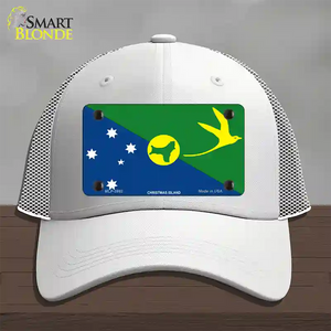 Christmas Island Flag Novelty License Plate Hat Mesh White