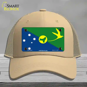 Christmas Island Flag Novelty License Plate Hat Mesh Khaki