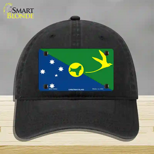 Christmas Island Flag Novelty License Plate Hat Unconstructed Cotton Black