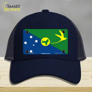Christmas Island Flag Novelty License Plate Hat Mesh Navy