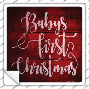 Babys First Christmas Novelty Square Sticker Decal Large Babys First Christmas Novelty Square Sticker Decal Large