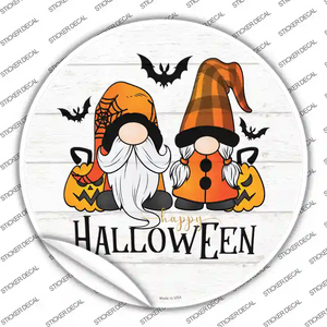 Happy Halloween Spooky Gnomes Novelty Circle Sticker Decal Large