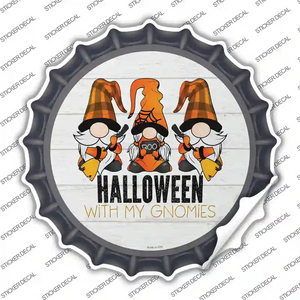 Halloween With My Gnomies Novelty Bottle Cap Sticker DecalMedium